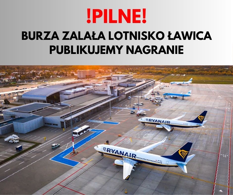 Read more about the article Niespodziewana burza zalała lotnisko Ławica: Dramatyczne sceny zarejestrowane na filmie!